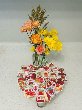 🆕 Strawberry Sticker Set 35 Pieces NWT
